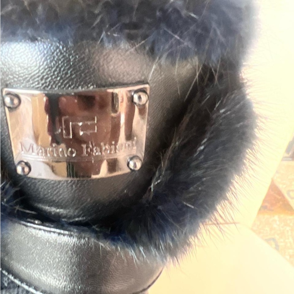 Made in Italy Marino Fabiani Black High-Top Sneakers with fur orthopedic heel - Picture 7 of 12